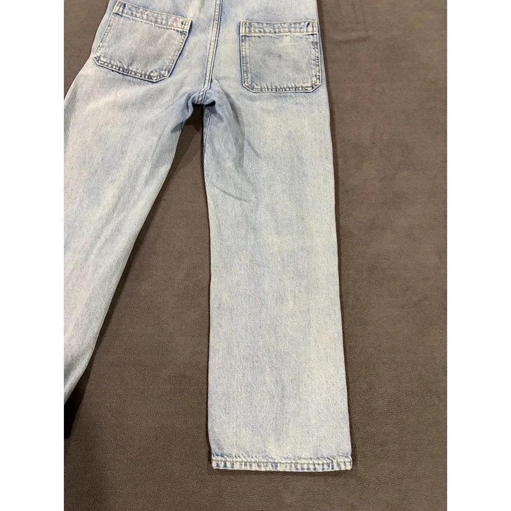 Gap Bib Overalls Girls L (10) Blue Denim Cotton Medium Wash Straight Leg Rugged